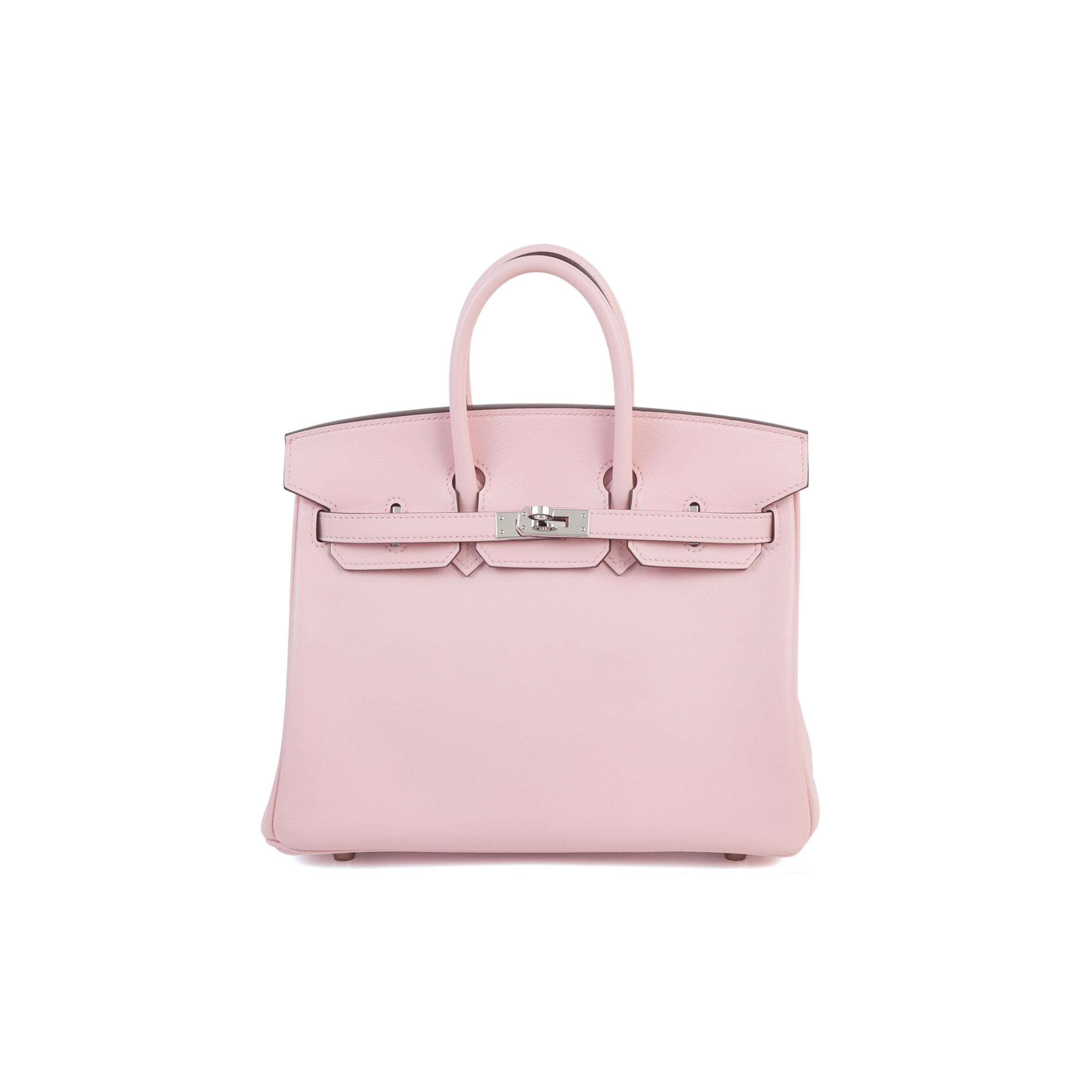 HERMÈS BIRKIN 25 SWIFT LEATHER 3Q CHERRY BLOSSOM SILVER BUCKLE H049362CK3Q (25*20*13cm)